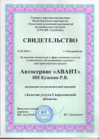 Сертификаты АВАНТ.
